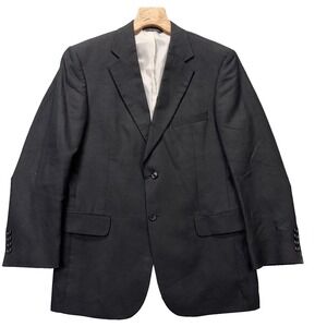 Jos. A. Bank Blazer Jacket Mens 39 Regular Black Monterrey Linen Wool 2 Button